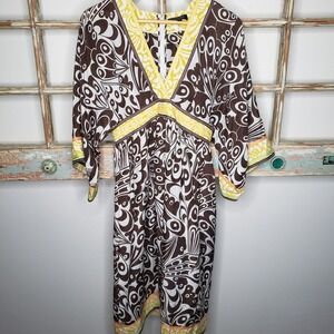 JUNGLE Boho style lined silk dress ladies size 4